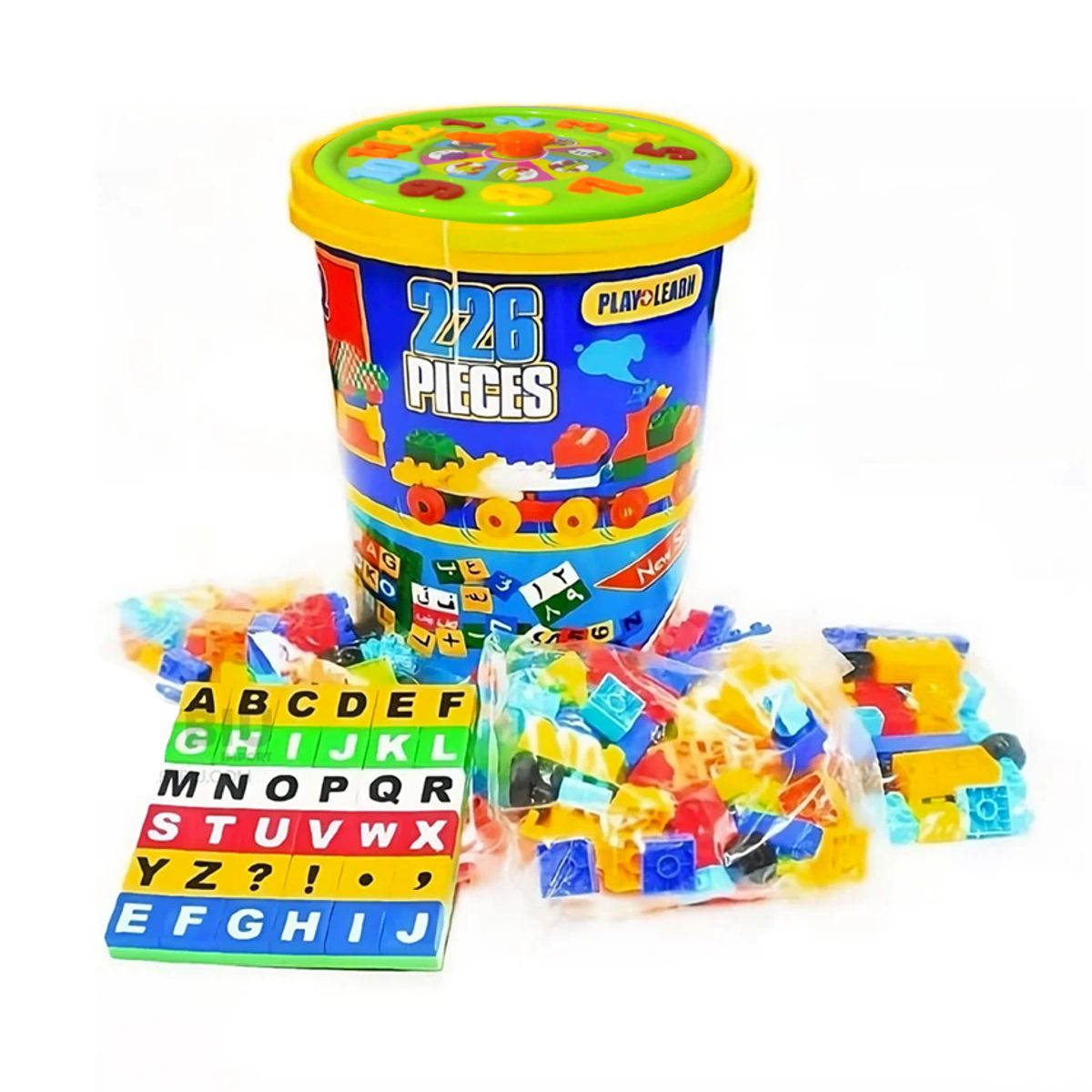 GENERICO - Balde de Fichas de Construccion 226 piezas