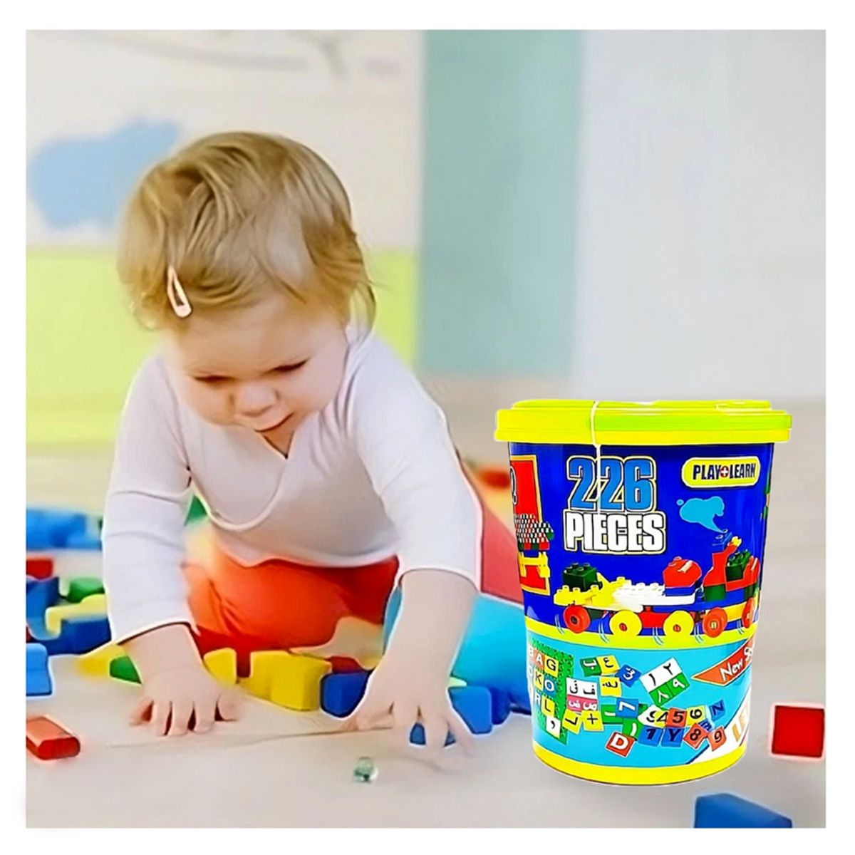 GENERICO - Balde de Fichas de Construccion 226 piezas