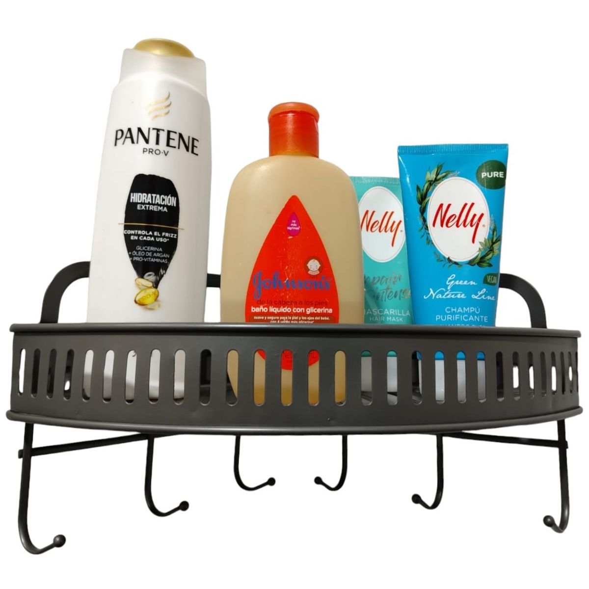 GENERICO - Esquinero Organizador de Baño en Metal Gris