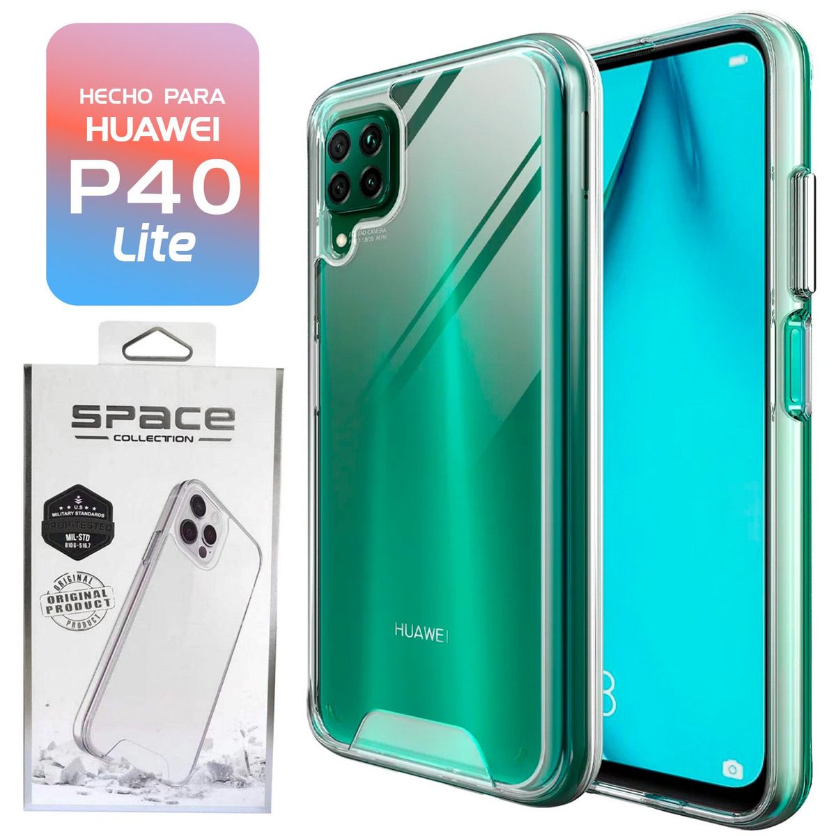IMPORTADO MC - Space Case Transparente Huawei P40 Lite Funda Para celular