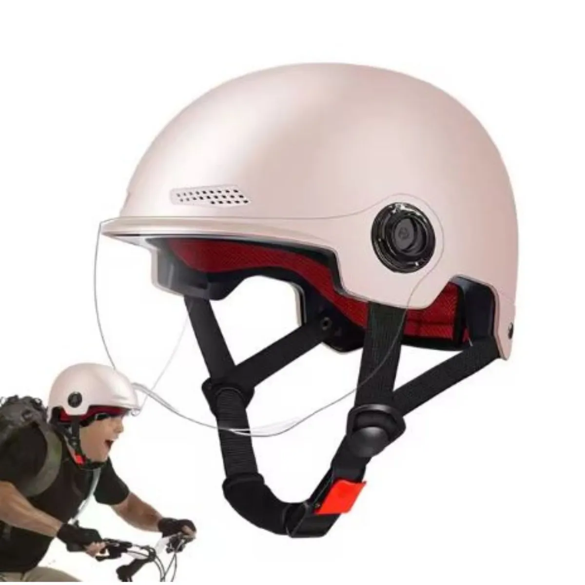 GENERICO - Casco para Deportes Rosa Transparente