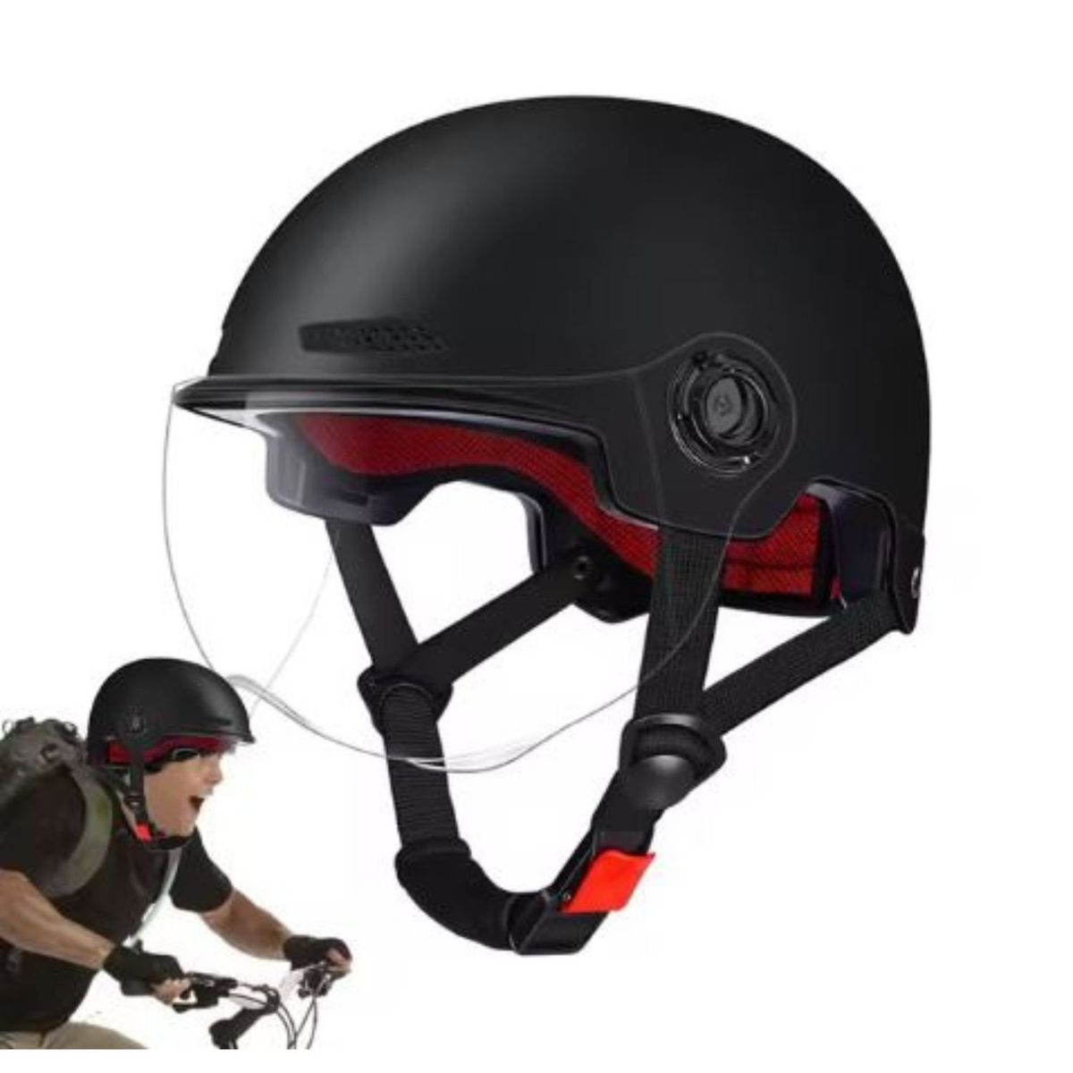 GENERICO - Casco para Deportes Negro Transparente