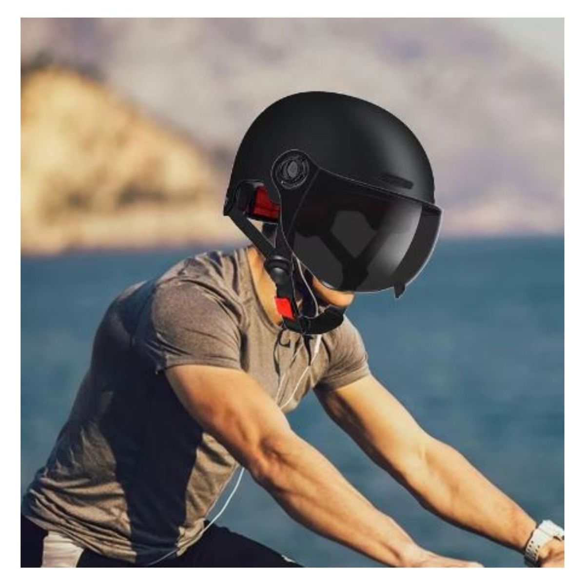 GENERICO - Casco para Deportes Polarizado Negro