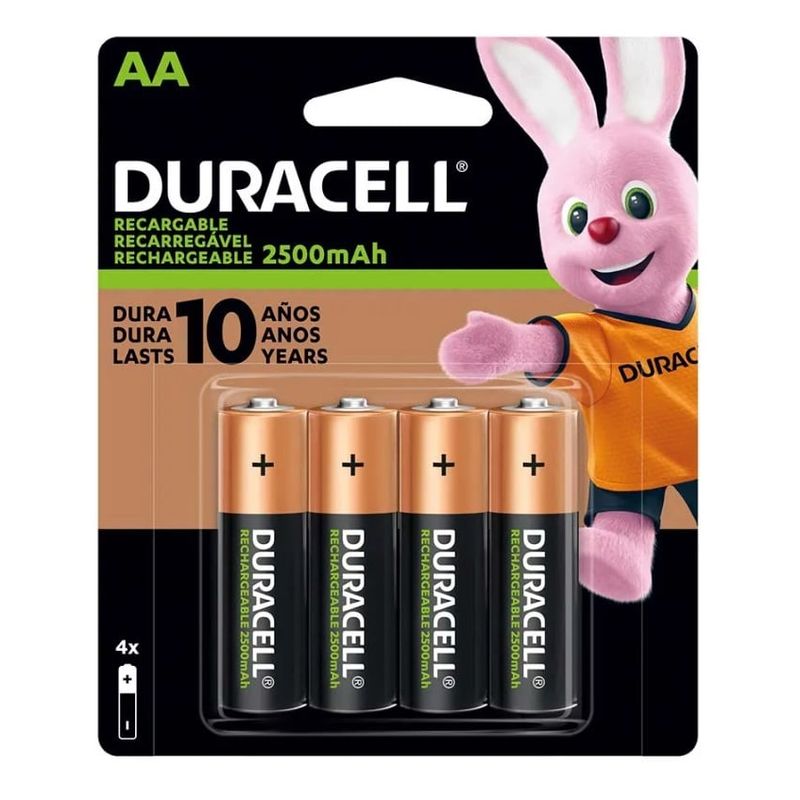 DURACELL - Pilas Recargables Duracell AA Blister de 4 pilas 2500 mAh