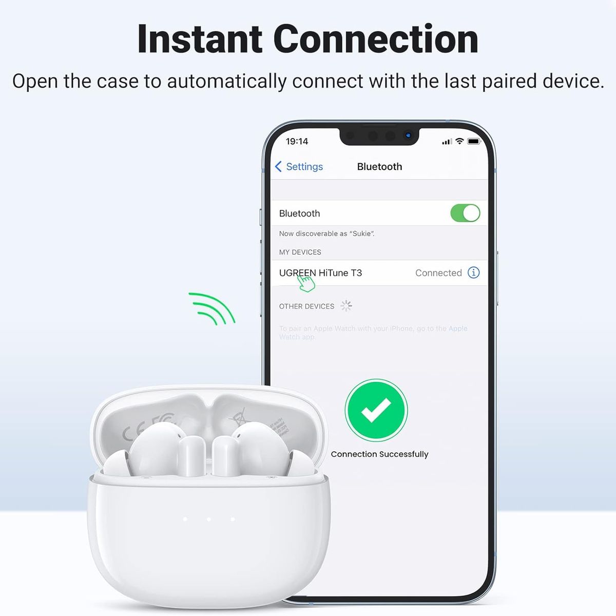 UGREEN - Auriculares Inalámbricos Ugreen Hitune T3 Bt 5.2 Cancelar. Ruido