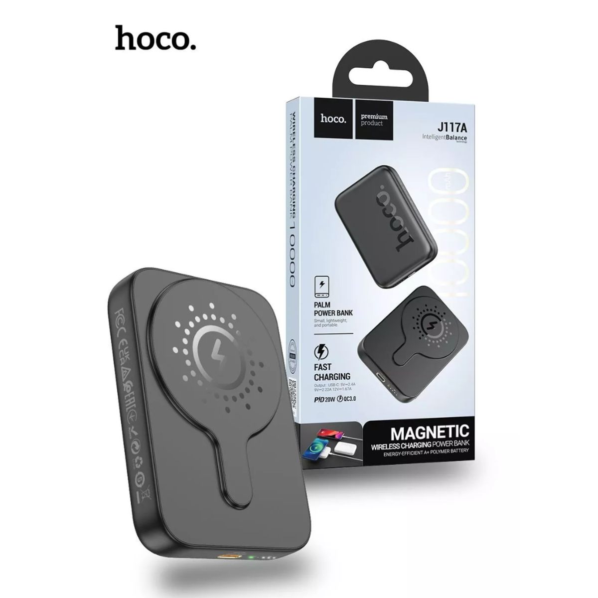 HOCO - Cargador Inalambrico Power Magnetico Bank Hoco J117A 10000mAh 20W