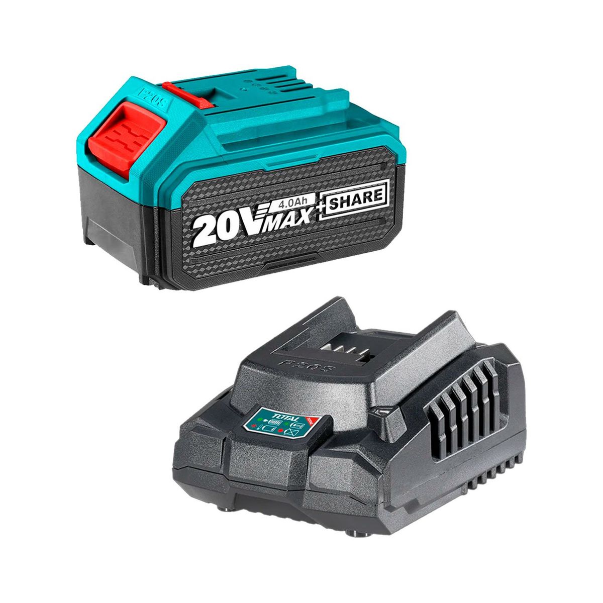 TOTAL TOOLS - BATERÍA 20V 40AH MULTIHERRAMIENTAS + CARGADOR RÁPIDO TOTAL