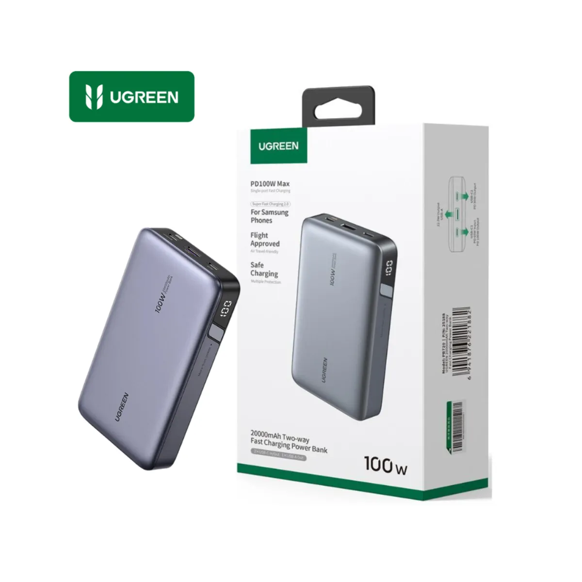 UGREEN - Power Bank UGREEN 20000mAh 100W Carga Super Rápida PB720
