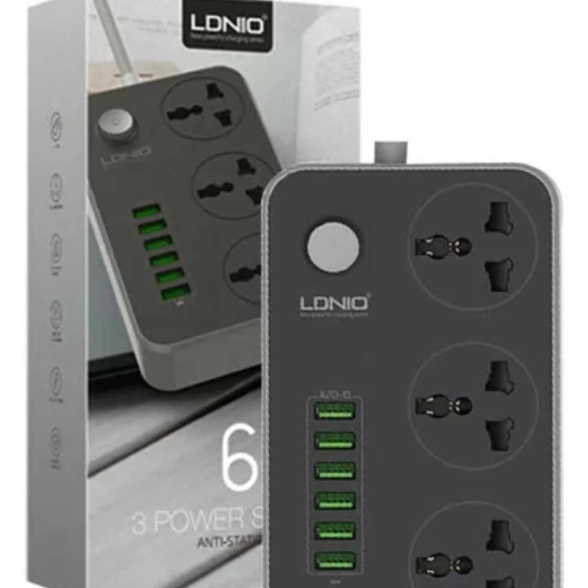 LDNIO - Extension Tomacorriente Ldnio 3604 6 Usb 3 Socket Universal