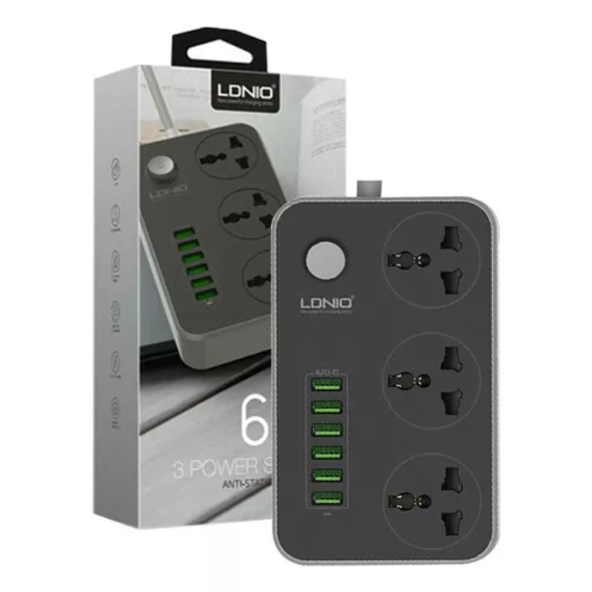 LDNIO - Extension Tomacorriente Ldnio 3604 6 Usb 3 Socket Universal