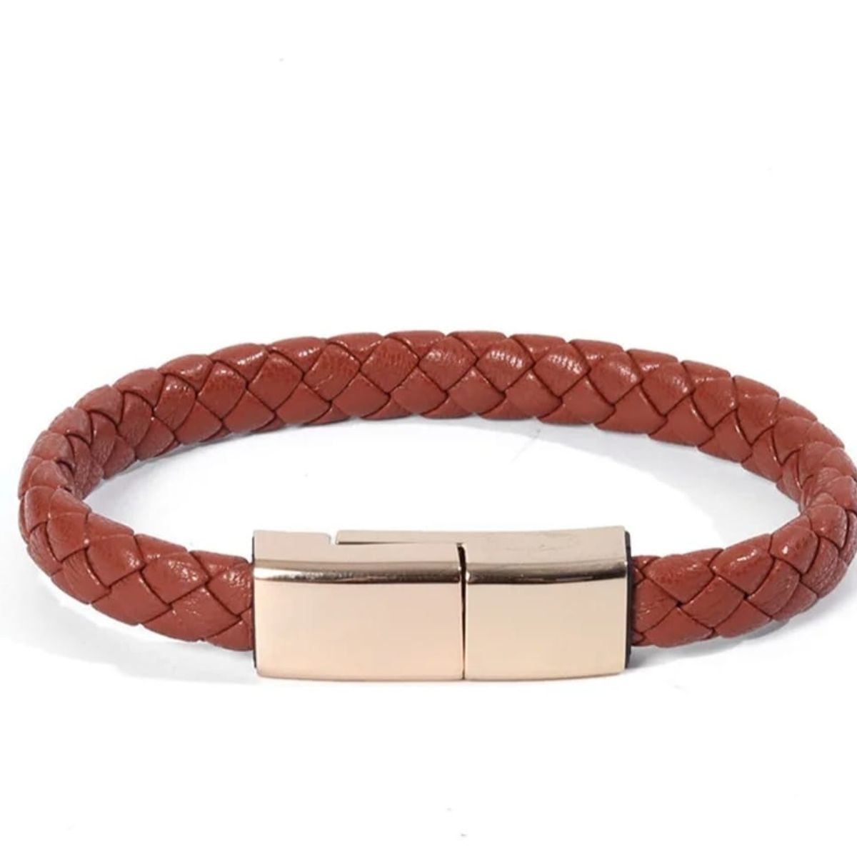 GENERICO - Pulsera Brazalete de Cuero Cable Cargador USB a Tipo C de 22 cm