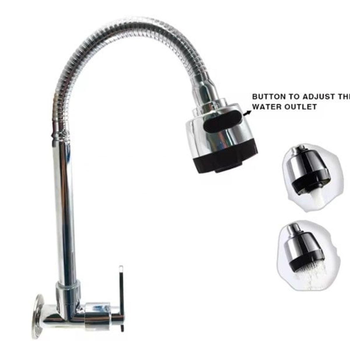 PGW - Grifo De Cocina Con Rotación - Zinc - Para pared