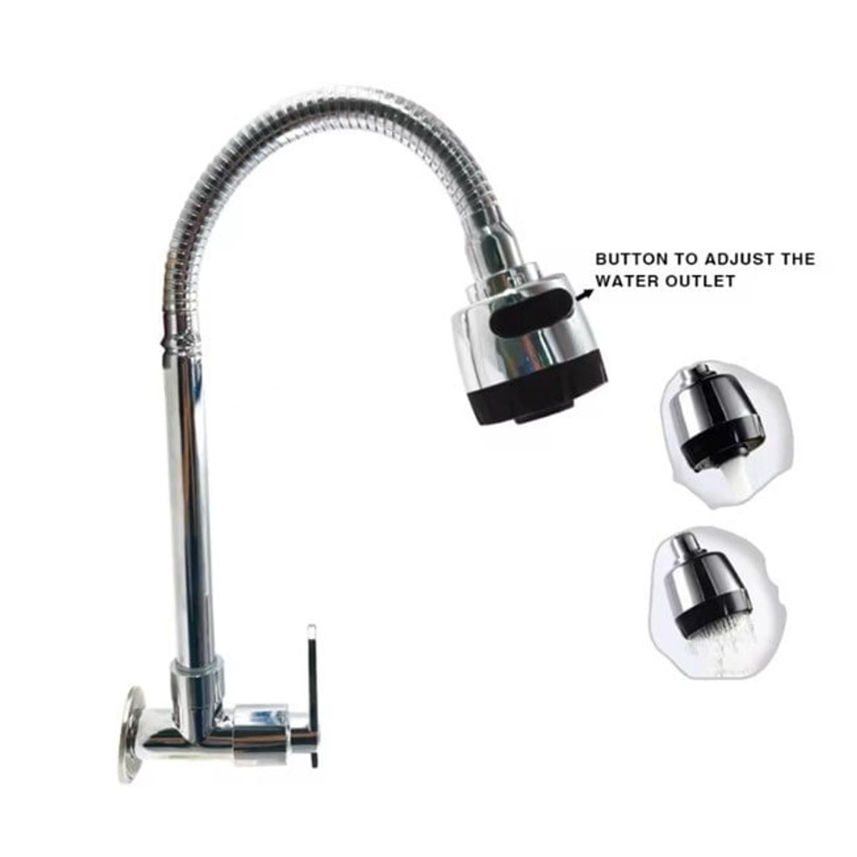 PGW - Grifo De Cocina Con Rotación - Zinc - Para pared