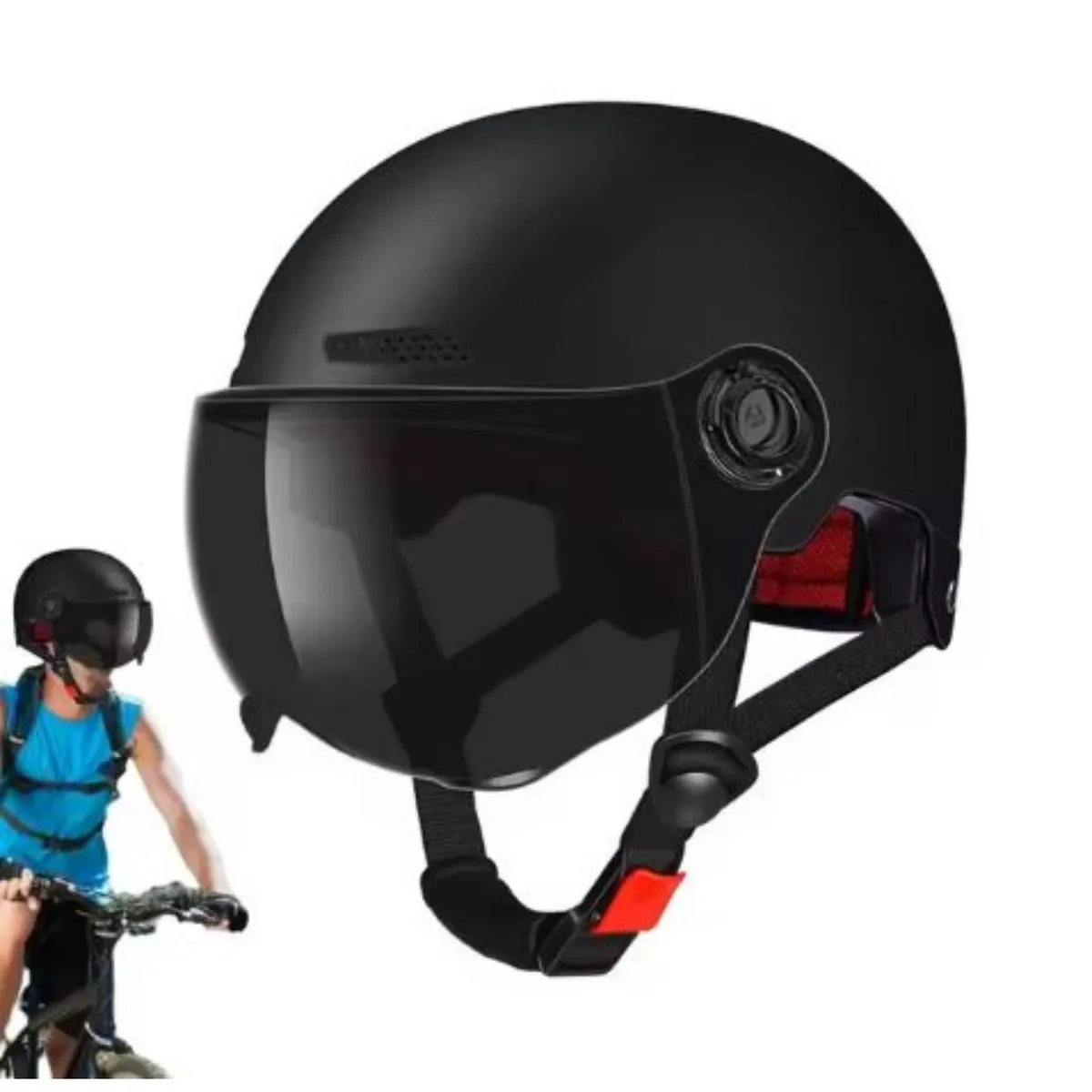 GENERICO - Casco de Deportes Negro Transparente