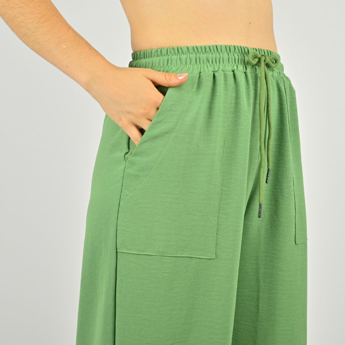 ROSUE - Pantalón con cordón en la cintura fresco holgado Viena