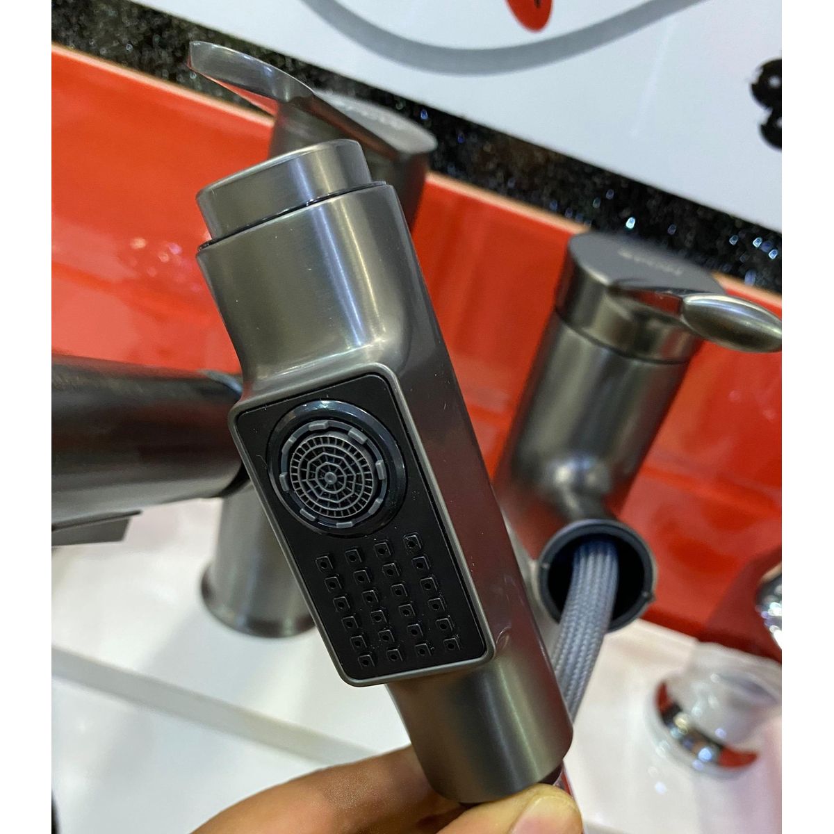 PGW - Grifo premium moderno para cocina - FrioCaliente-Extraíble retractil - Acero Inoxidable