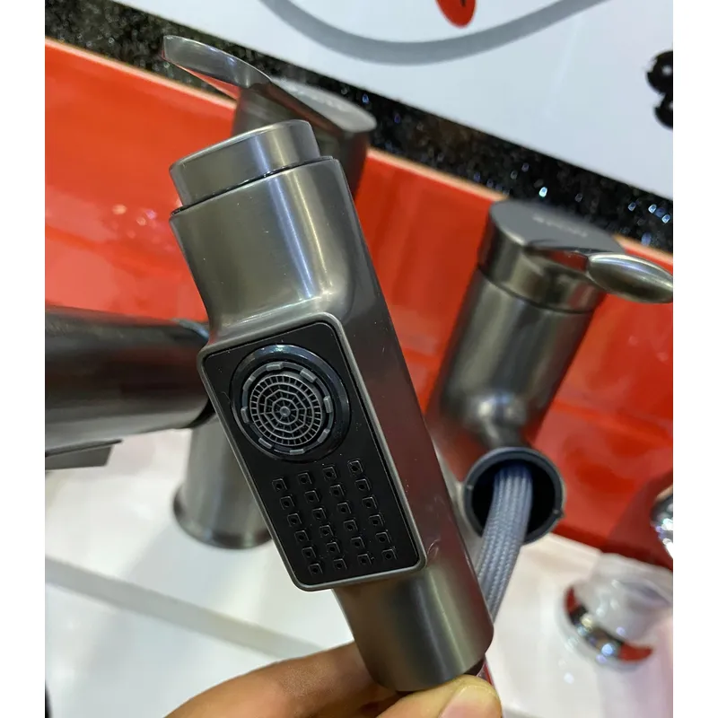 PGW - Grifo premium moderno para cocina - FrioCaliente-Extraíble retractil - Acero Inoxidable