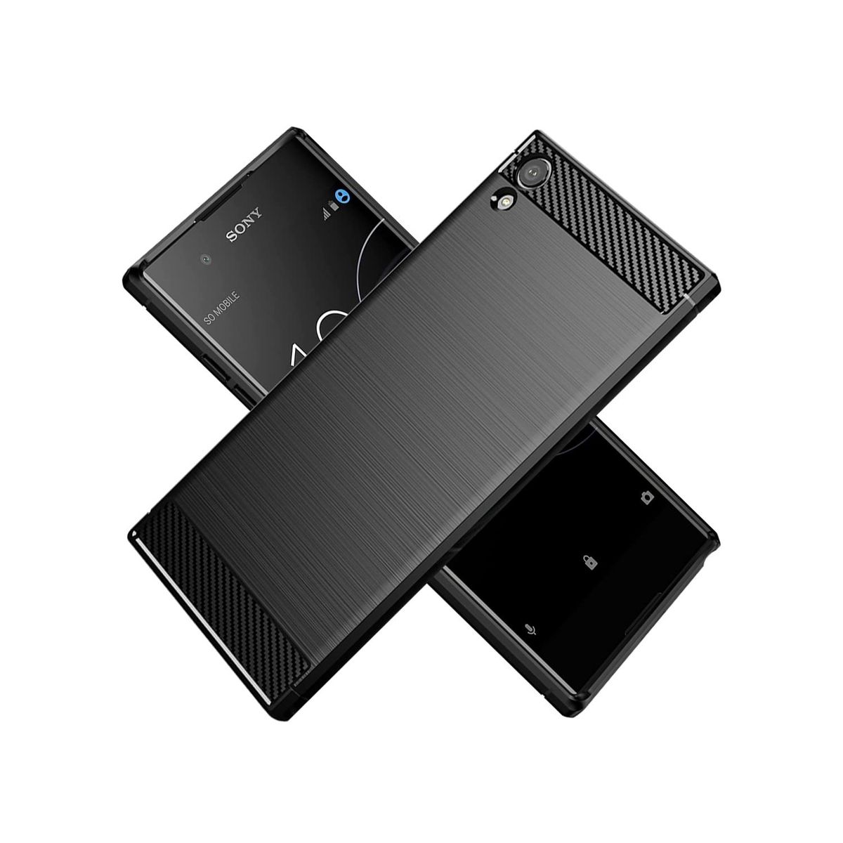 GENERICO - Funda Protector Case SONY XPERIA XA1 - FIBRA DE CARBONO NEGRO