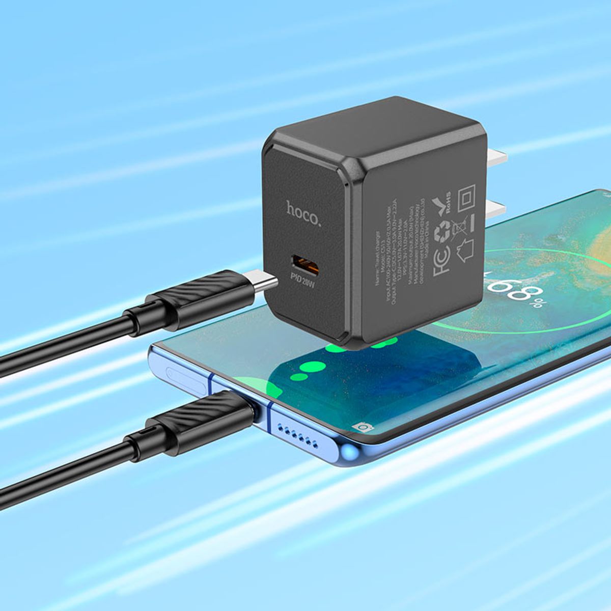 HOCO - Cargador De Pared 20W Hoco Cs13 + CABLE C - C