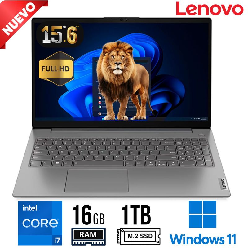 LENOVO - Laptop Lenovo V15 G4 IRU, Intel core i7-13va Gen, Ram 16GB, SSD 1TB, 15.6 LED FHD, Win 11 PRO