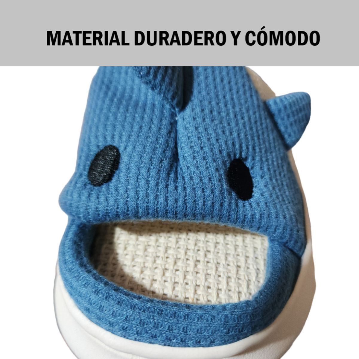 GENERICO - Pantuflas Sandalias de casa con diseño de tiburón - Azul