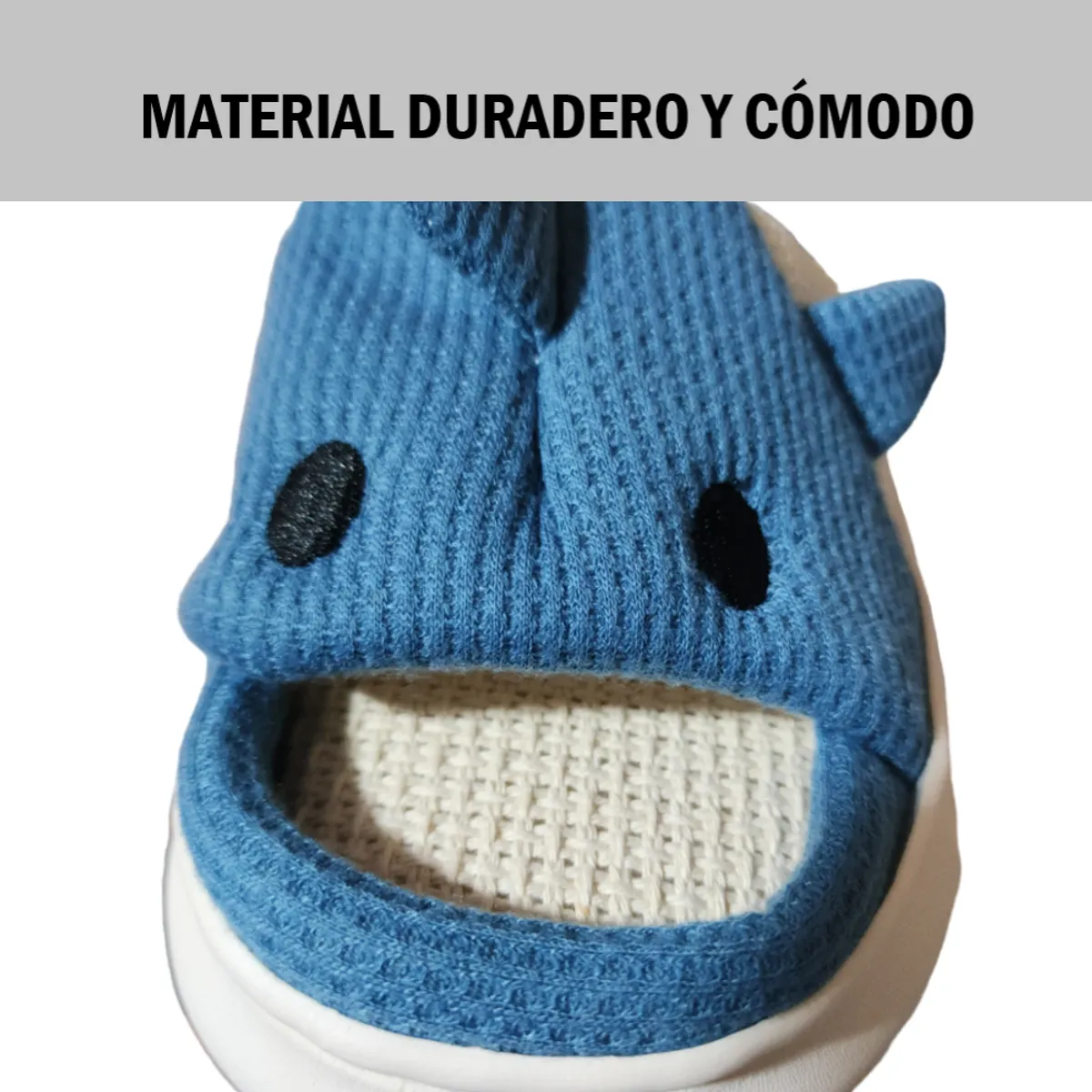 GENERICO - Pantuflas Sandalias de casa con diseño de tiburón - Azul