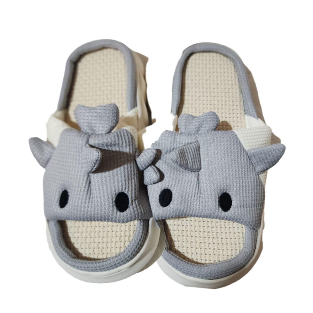 GENERICO - Pantuflas Sandalias de casa con diseño de tiburón - Gris
