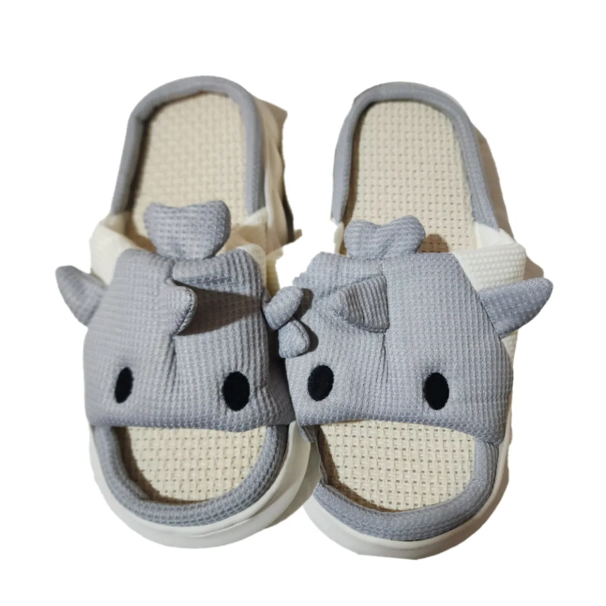 GENERICO - Pantuflas Sandalias de casa con diseño de tiburón - Gris