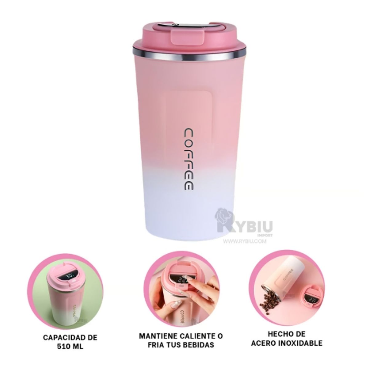 GENERICO - Taza Portatil Termica con Sensor 510ml