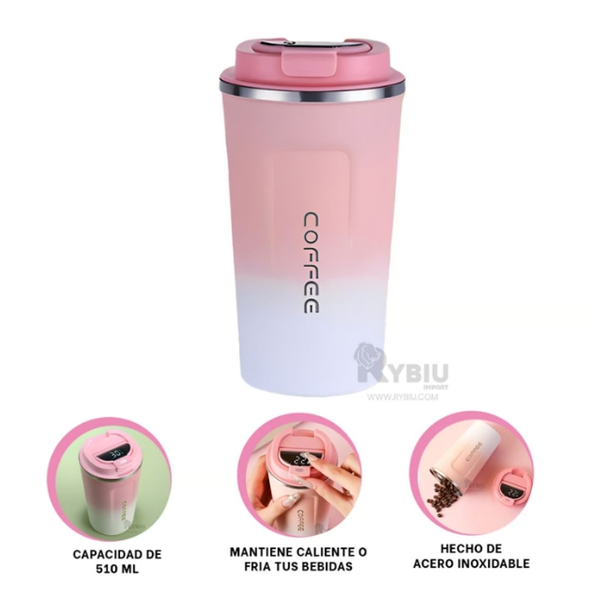 GENERICO - Taza Portatil Termica con Sensor 510ml