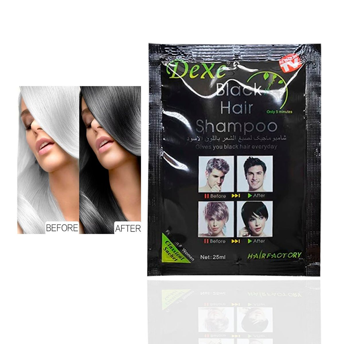 DEXE - TINTE  BLACK HAIR CABELLO Y BARBA NEGRA 1SET