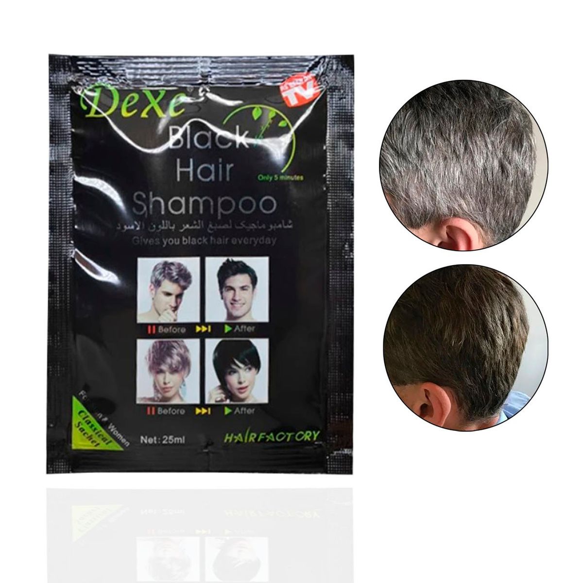 DEXE - TINTE  BLACK HAIR CABELLO Y BARBA NEGRA 1SET