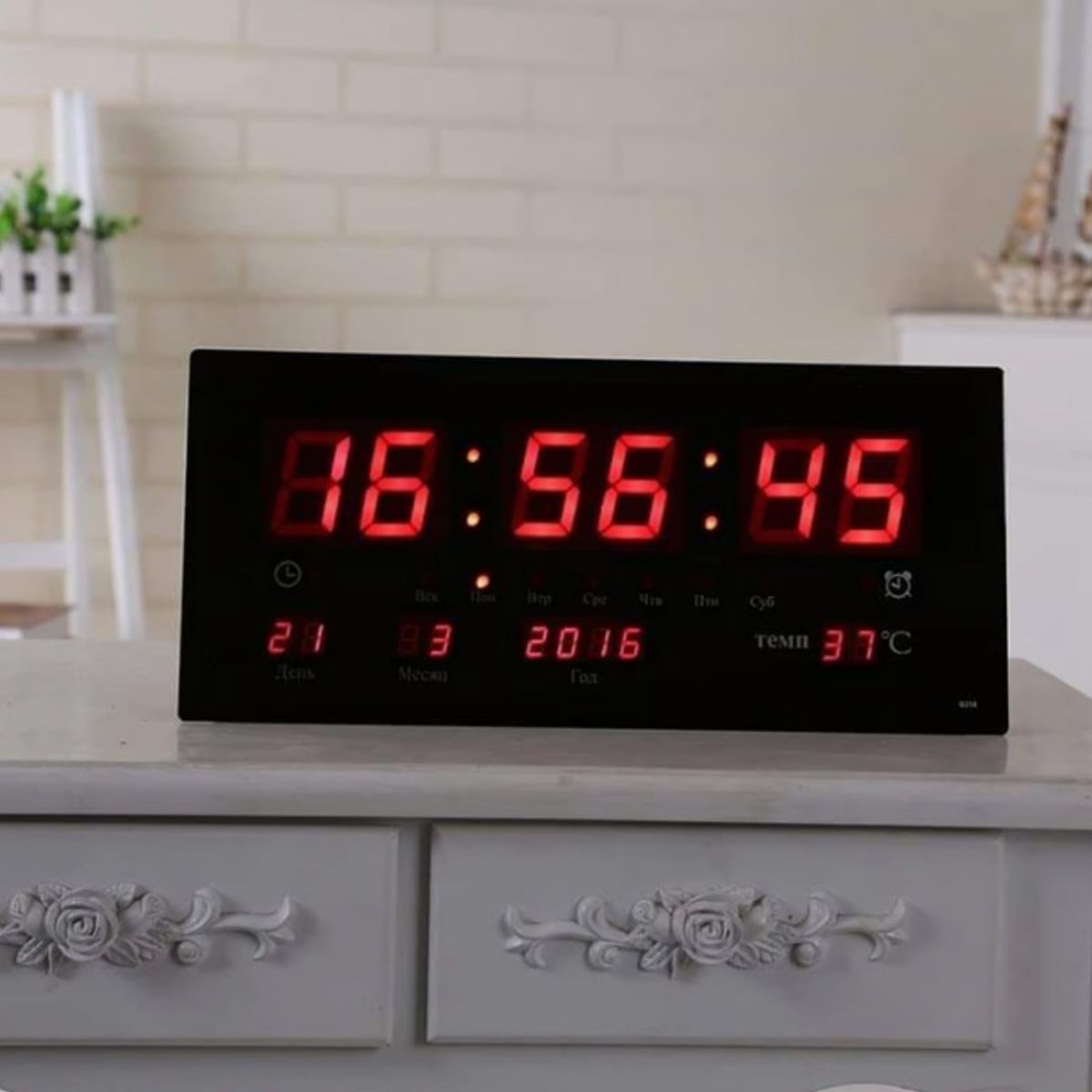 GENERICO - Reloj Digital LED 45x22cm de Pared de Sala - Oficina - Departamento