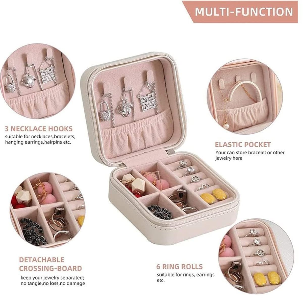 OEM - Pack 03 Mini Organizador de Joyas Portátil para Anillos, etc