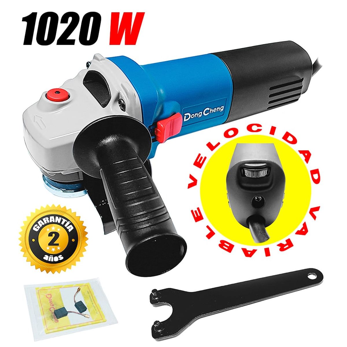 DONGCHENG - Amoladora Industrial 45 Dongcheng DSM07-115 1020W Velocidad Variable