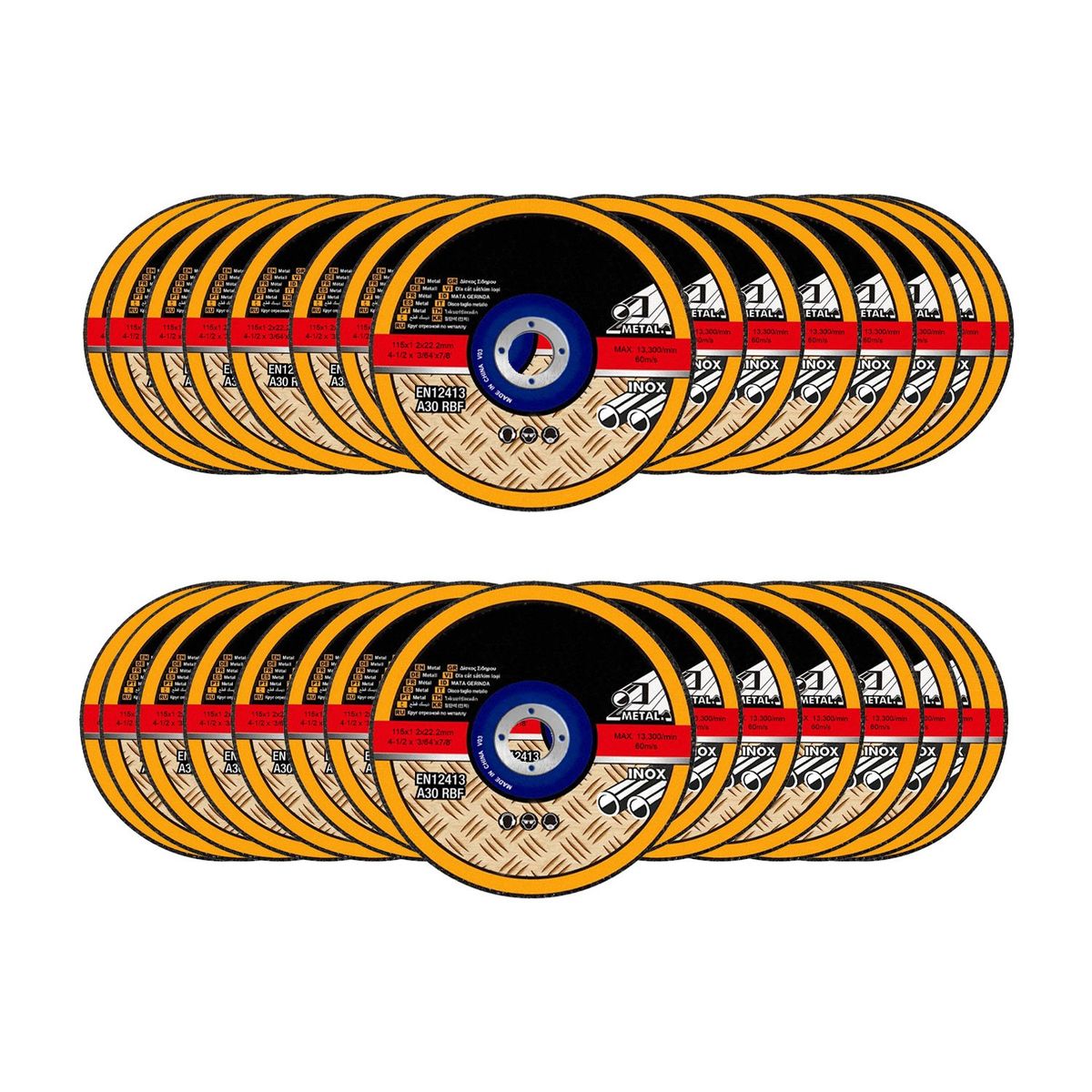 GENERICO - DISCO CORTE METAL 4 ½ AMOLADORA ESMERIL X30 UNIDADES