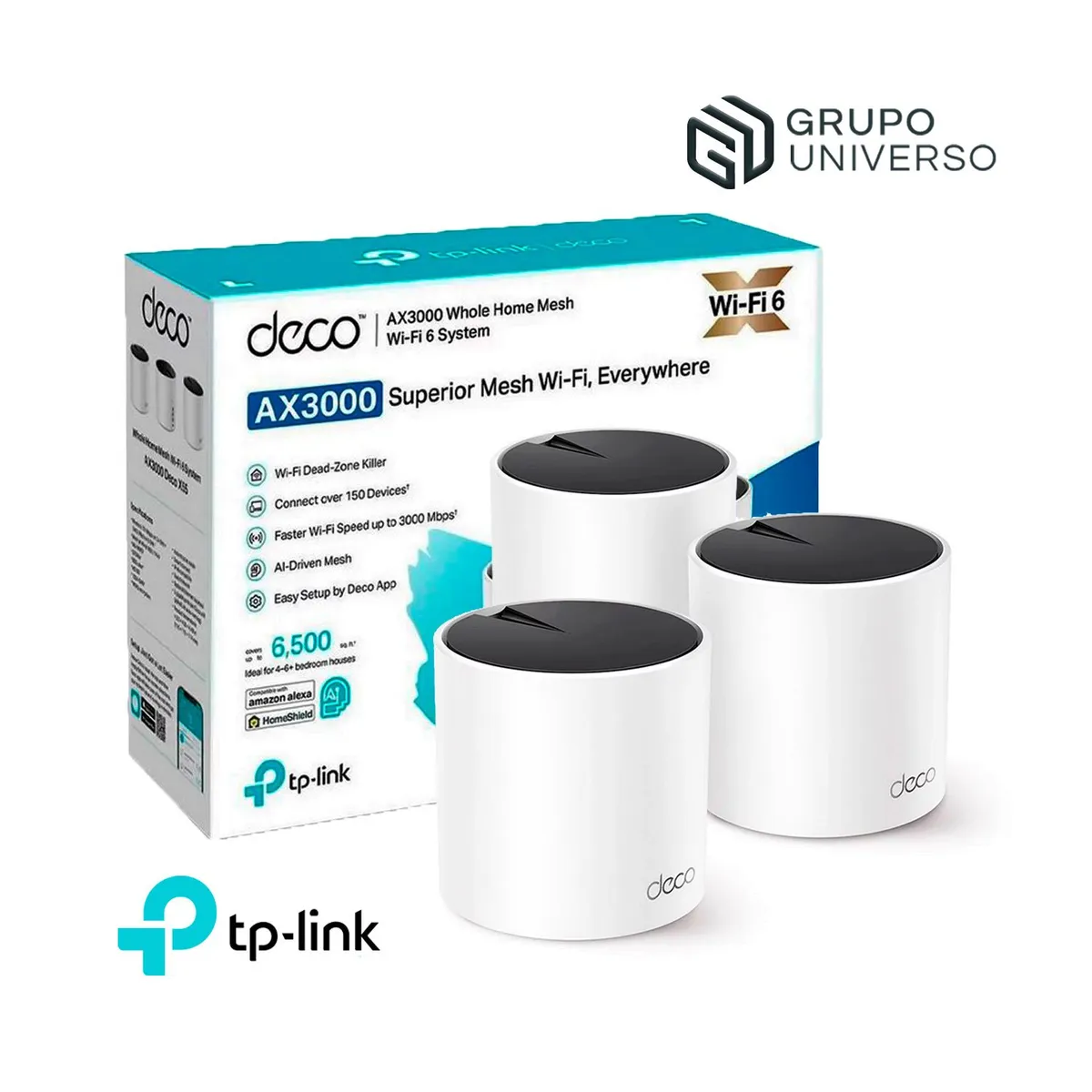 TP LINK - Deco X55 3 Pack Tp-Link Mesh Sistema Wifi 6 AX3000