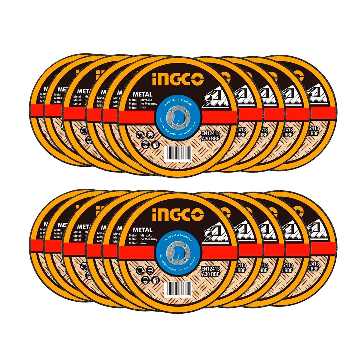 INGCO TOOLS - DISCO INGCO CORTE METAL 4 ½ AMOLADORA ESMERIL X20 UNIDADES