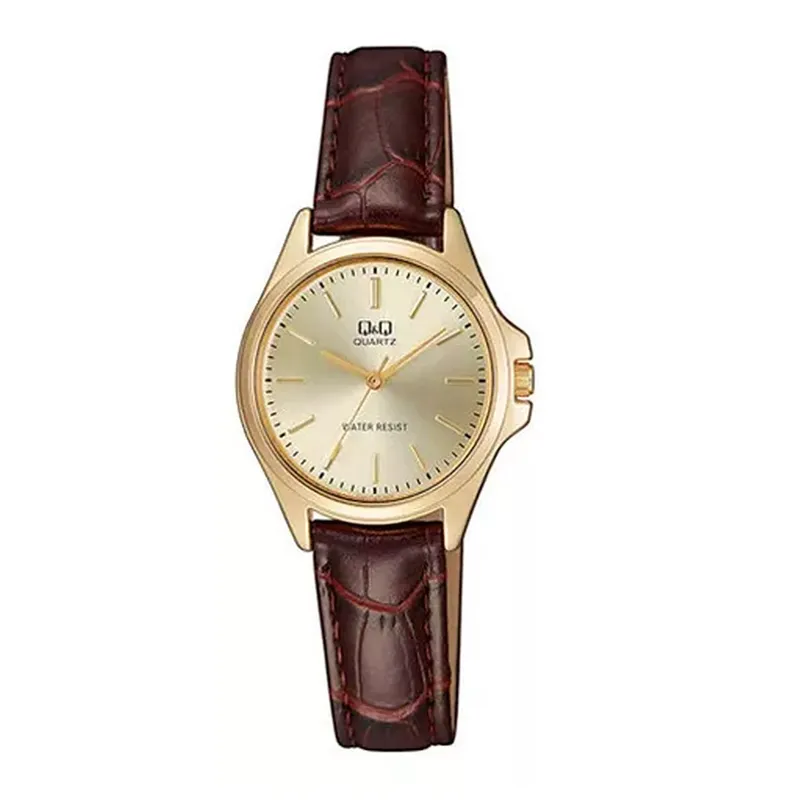 Q&Q - RELOJ MUJER CUERO MARRÓN DORADO MARCA QQ - MD2