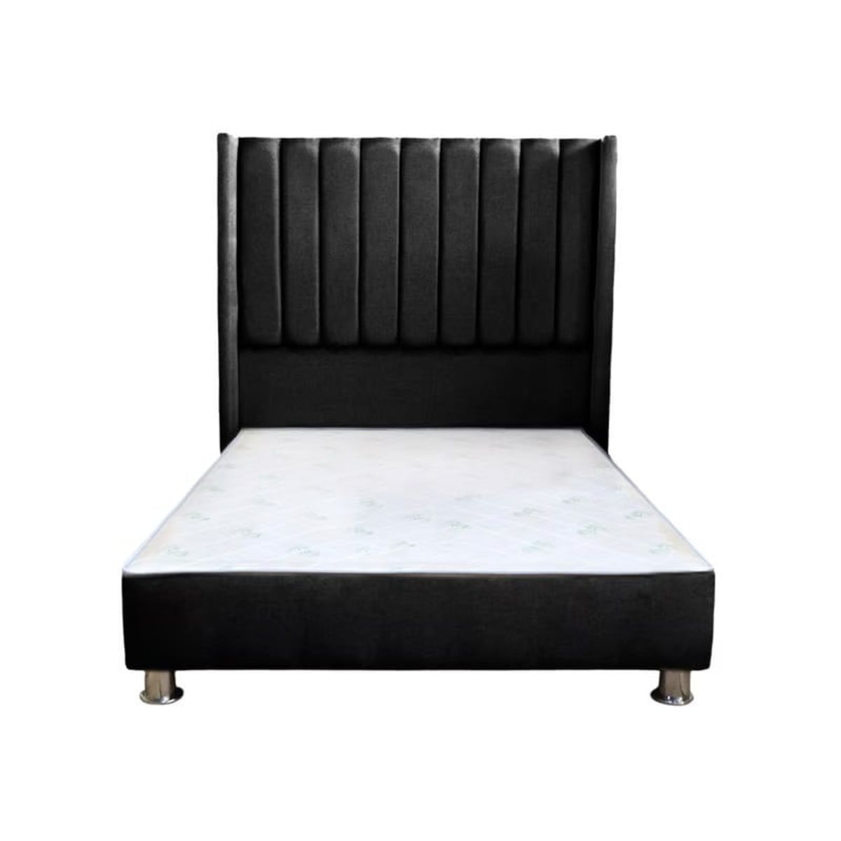 MUEBLES MACRUMO - Cama tapizada Barcelona - 1.5 plz - color negro
