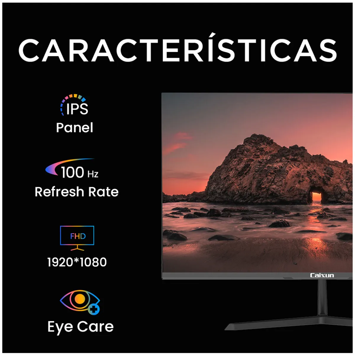 CAIXUN - Monitor Oficina Caixun 22" FHD IPS 100 Hz VGA HDMI Negro C22X3F