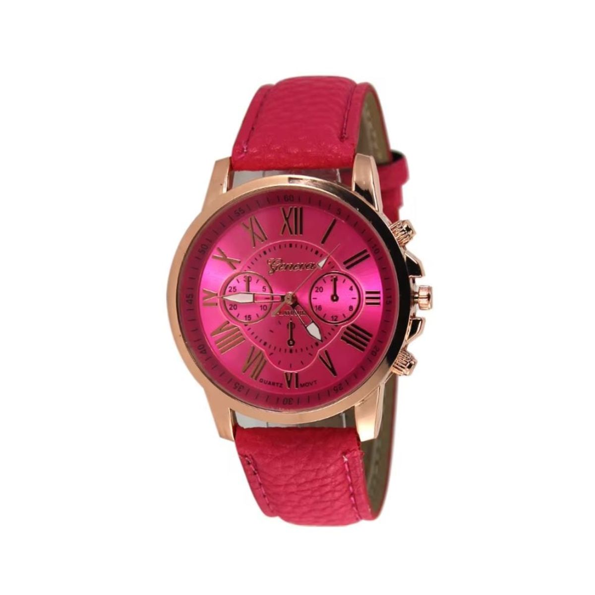GENERICO - Reloj Dama Cuerina Genev Rosado