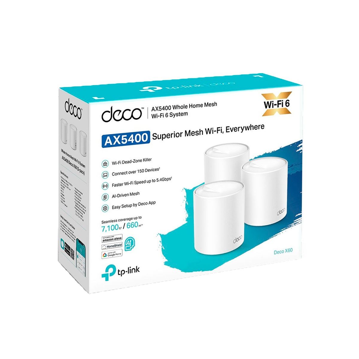 TP LINK - Deco X60 3 Pack Wifi 6 Sistema Mesh AX5400