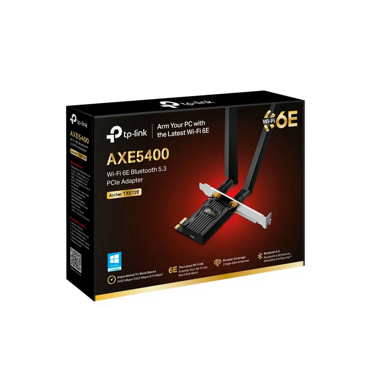 TP LINK - Archer TXE72E Adaptador PCIe AXE5400 Wi-Fi 6E