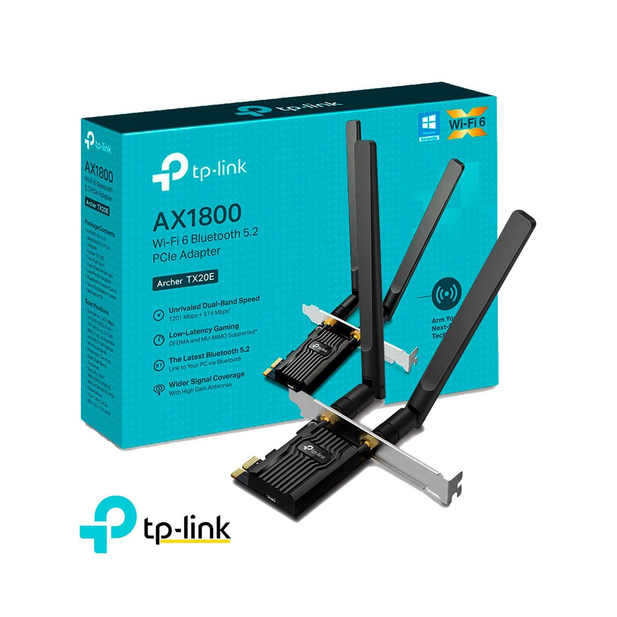 TP LINK - Archer TX20E Adaptador PCIe Wi-Fi 6 Bluetooth 5.3 AX1800