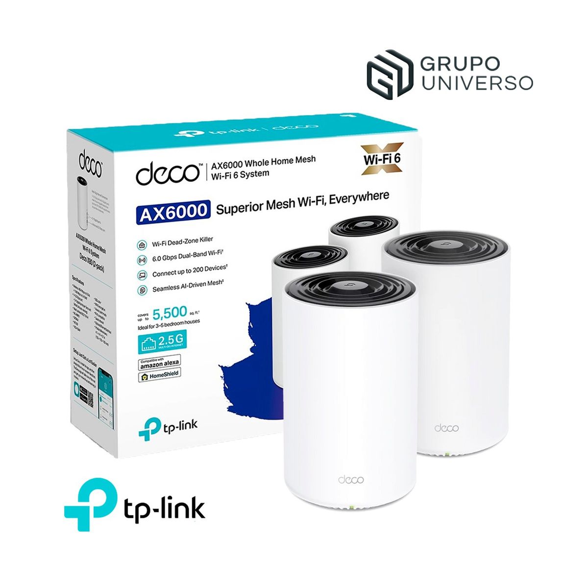 TP LINK - Deco X80 2 Pack Tp-Link Mesh Sistema Wifi 6 AX6000