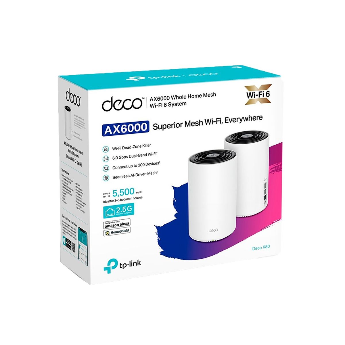 TP LINK - Deco X80 2 Pack Tp-Link Mesh Sistema Wifi 6 AX6000