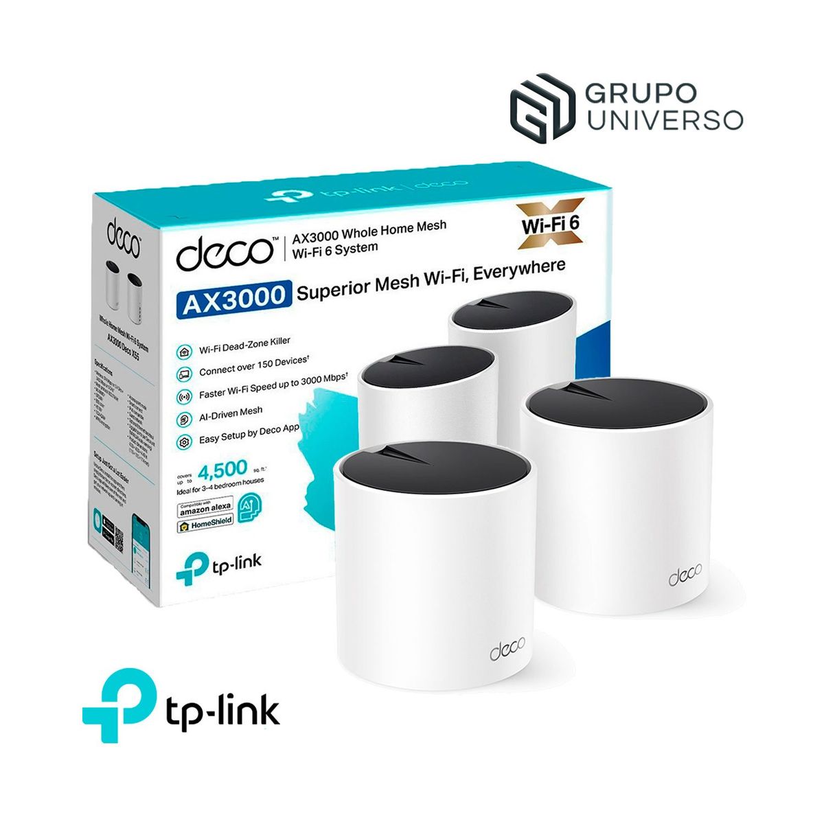 TP LINK - Deco X55 2 Pack Tp-Link Mesh Sistema Wifi 6 AX3000