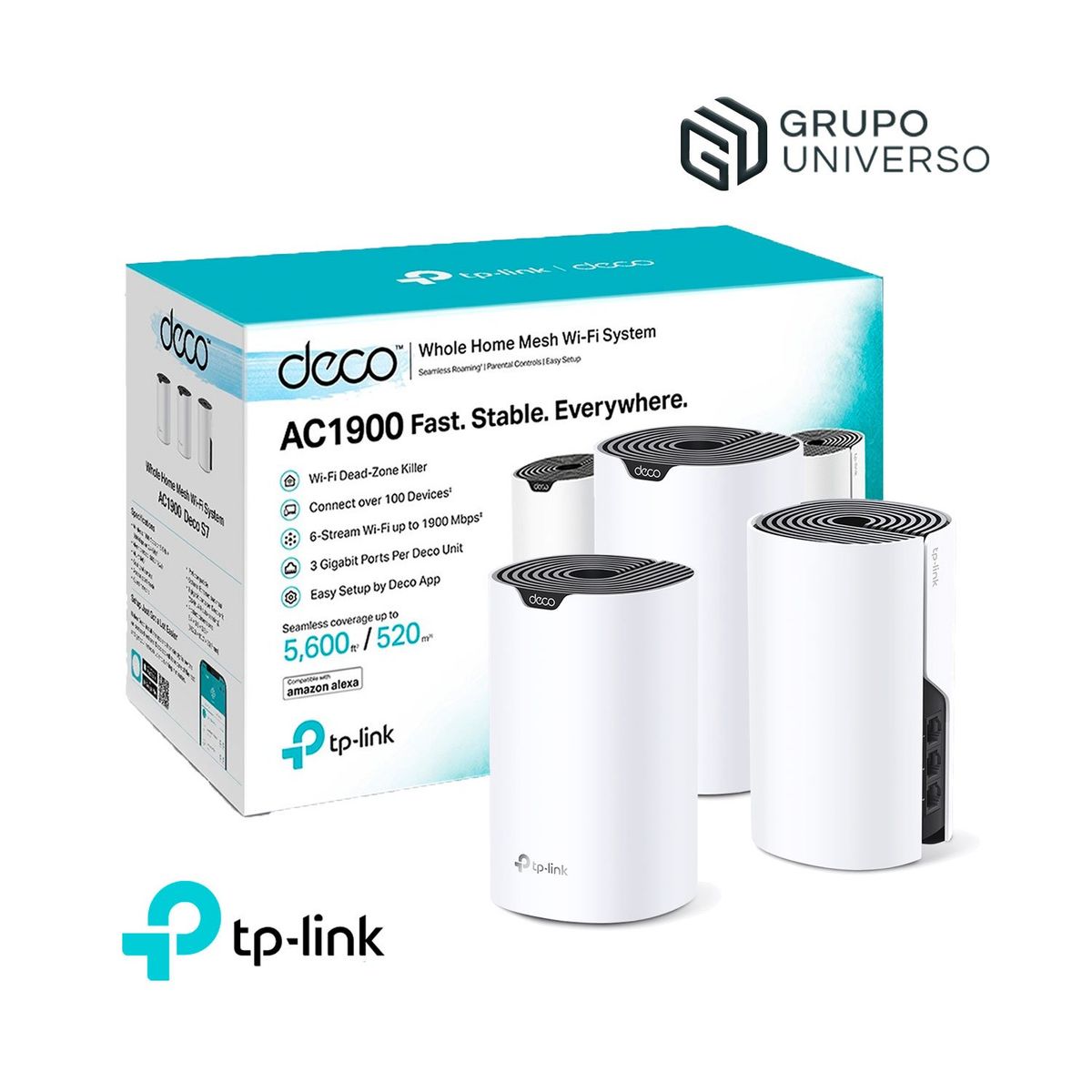 TP LINK - Deco S7 3 Pack Tp-Link Mesh Sistema Wifi 5 AC1900