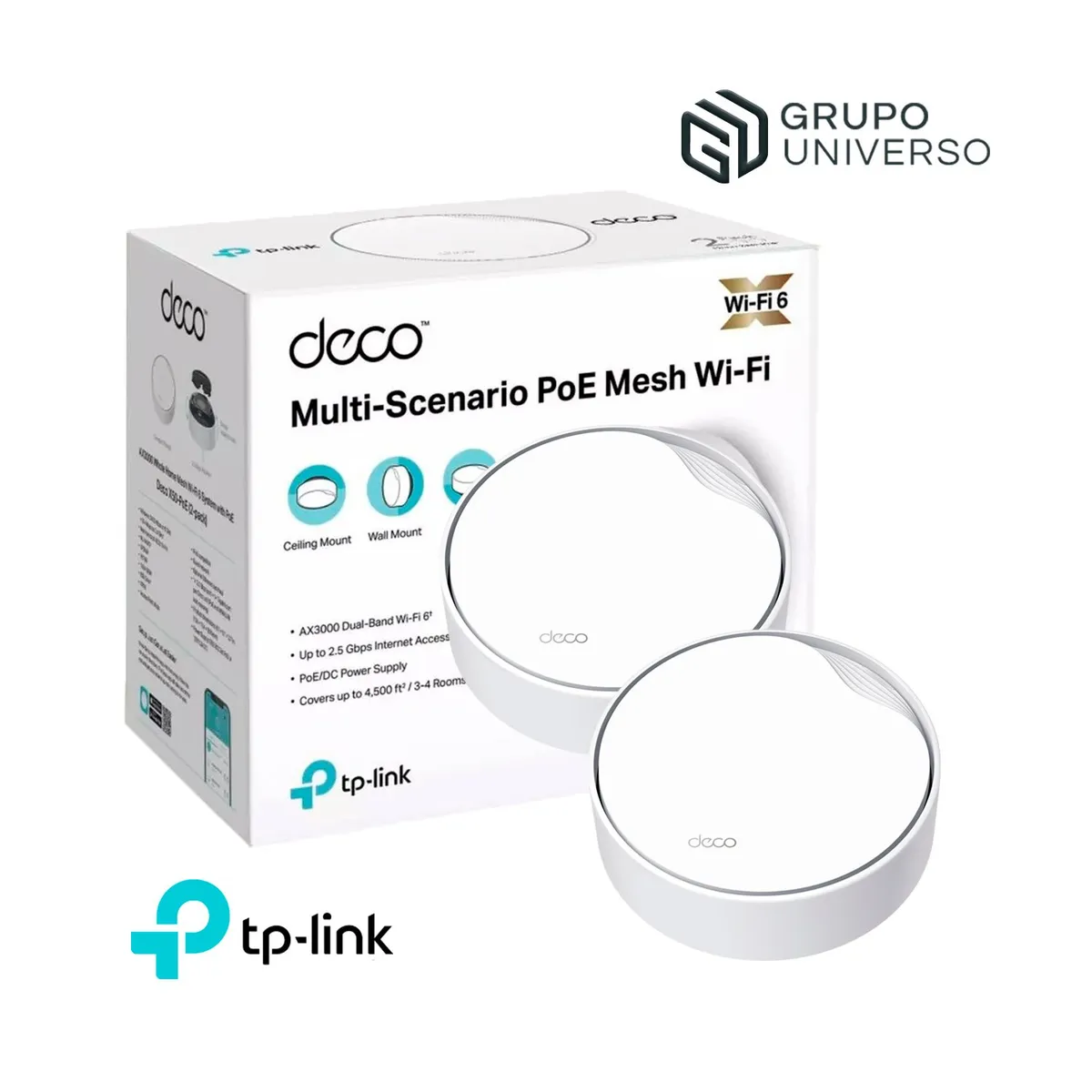 TP LINK - Mesh Deco X50-PoE 2 Pack Tp-Link Wifi 6 AX3000